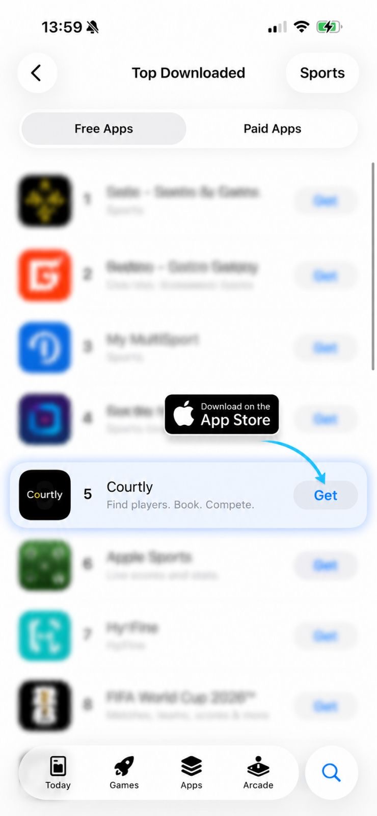 Courtly в Топ 5 на App Store в категория Sports